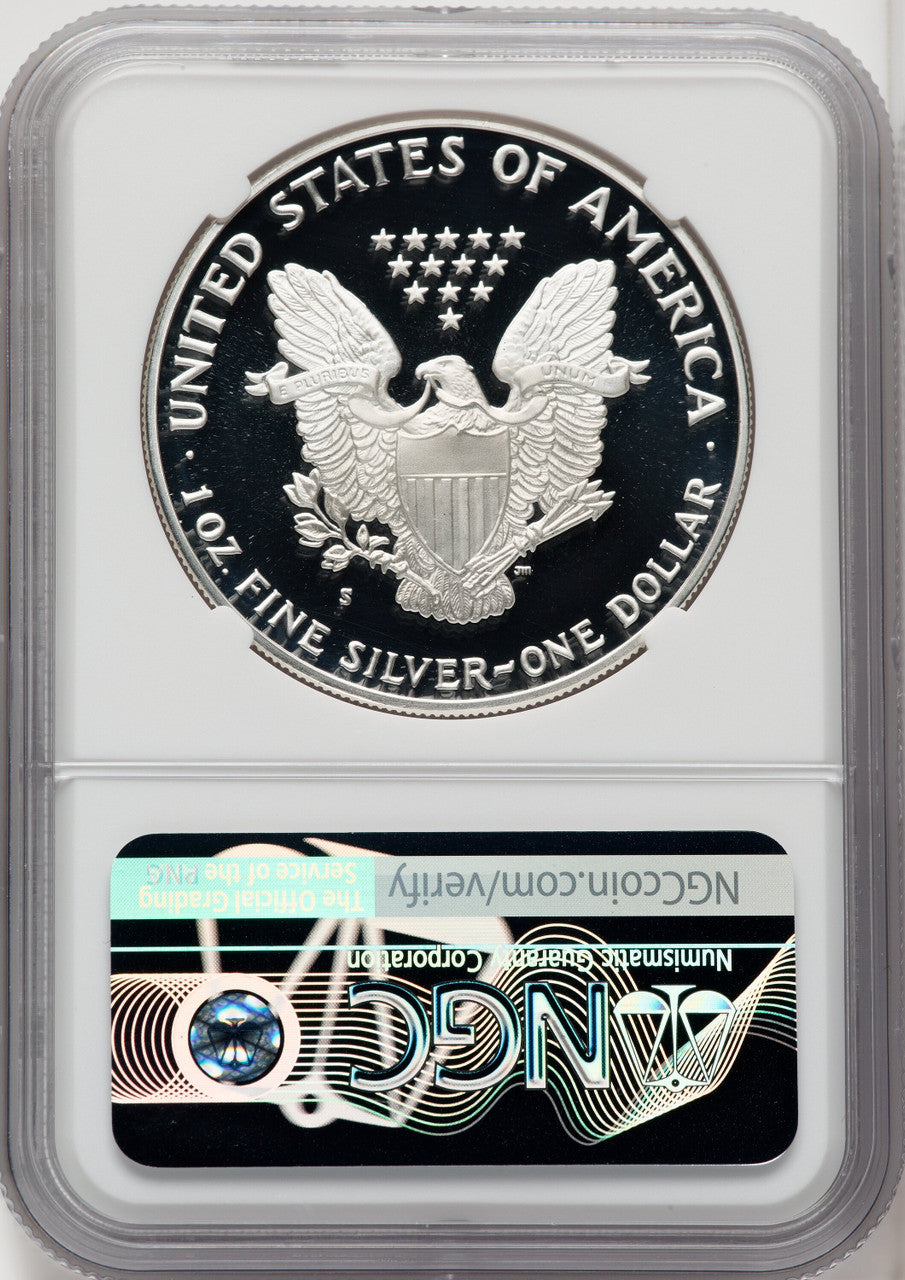1989-S S$1 Silver Eagle PRDC Brown Label NGC PF70