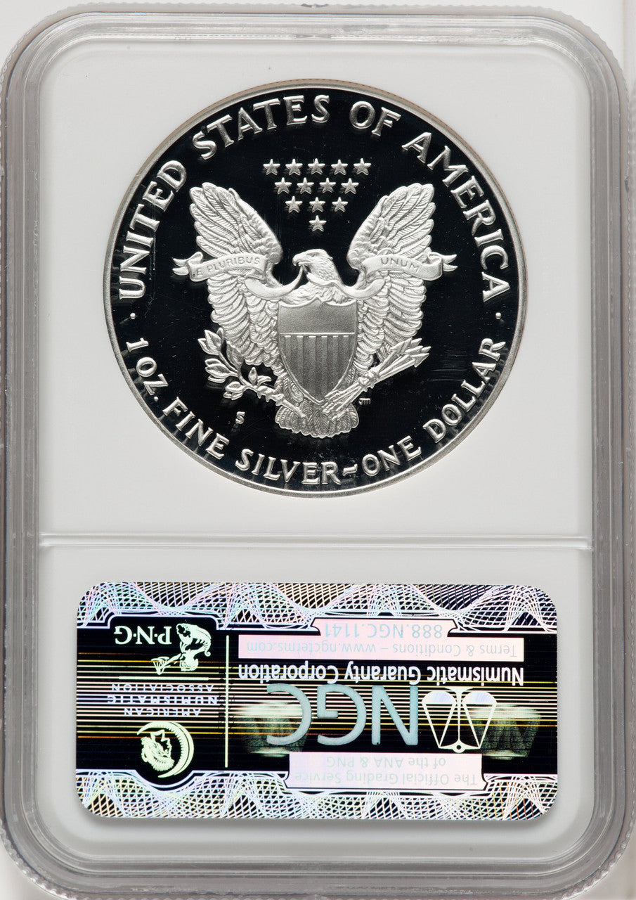 1990-S S$1 Silver Eagle Brown Label NGC PF70