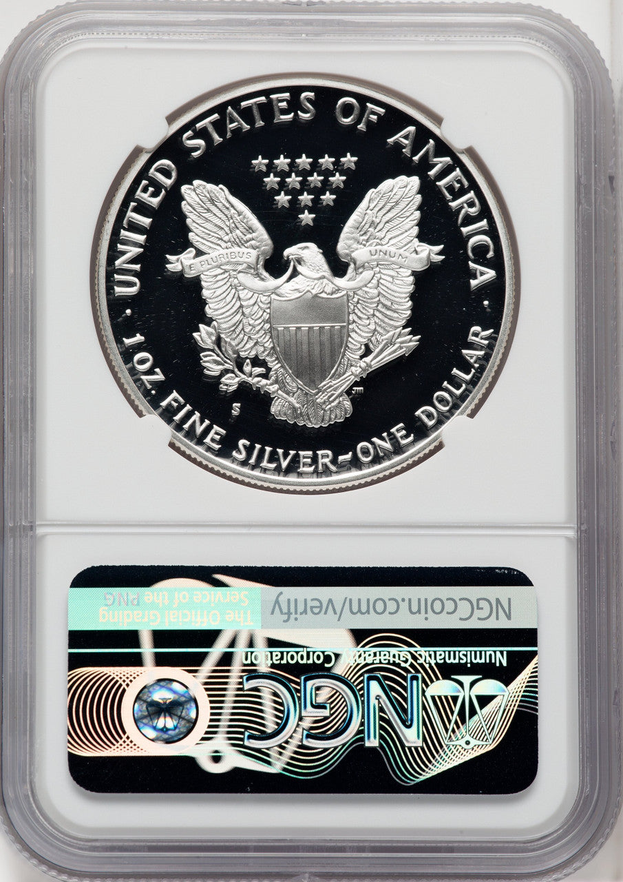 1990-S S$1 Silver Eagle Mike Castle NGC PF70