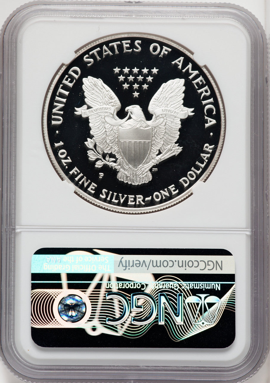 1995-P S$1 Silver Eagle Mike Castle NGC PF70