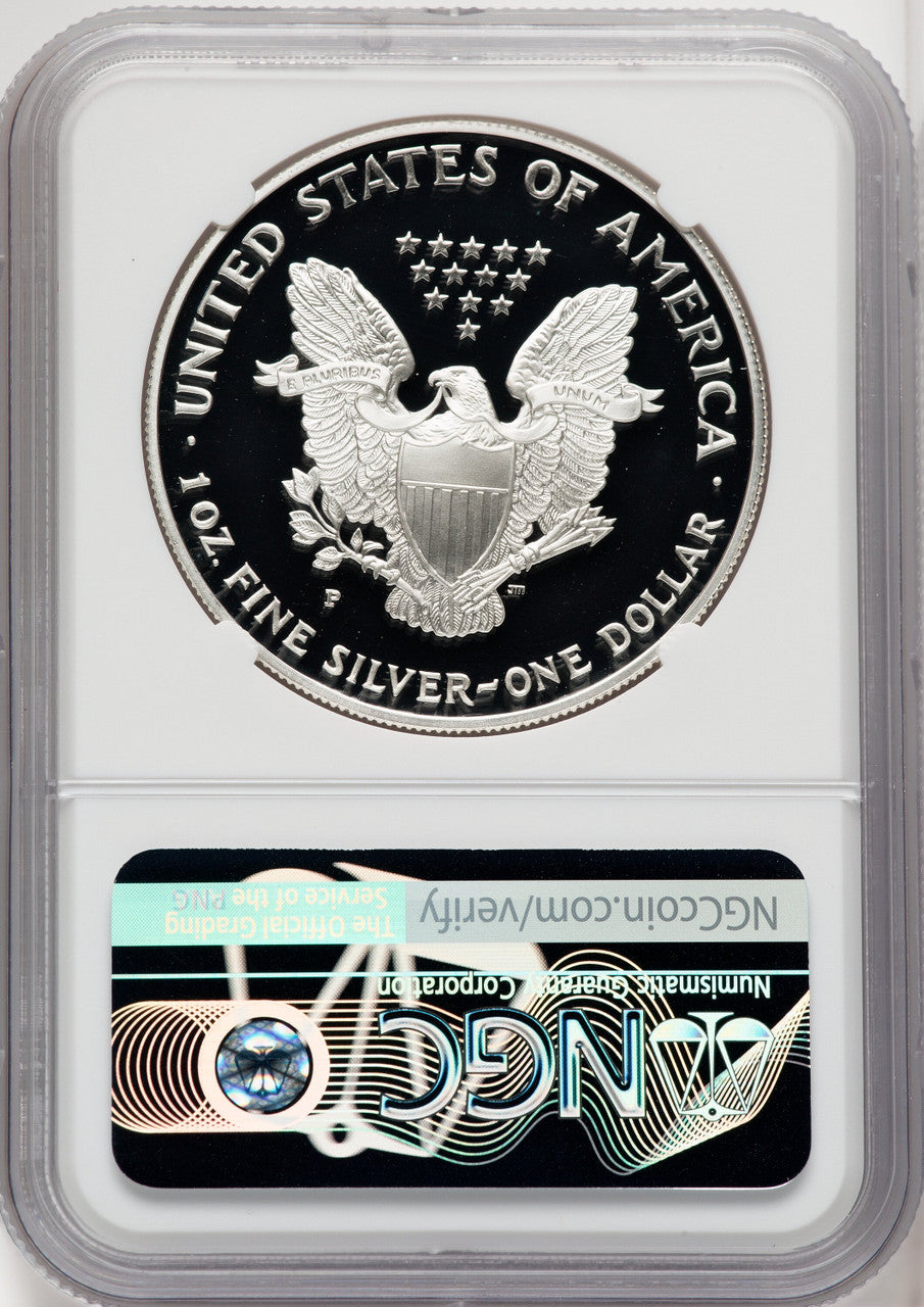 1996-P S$1 Silver Eagle Mike Castle NGC PF70