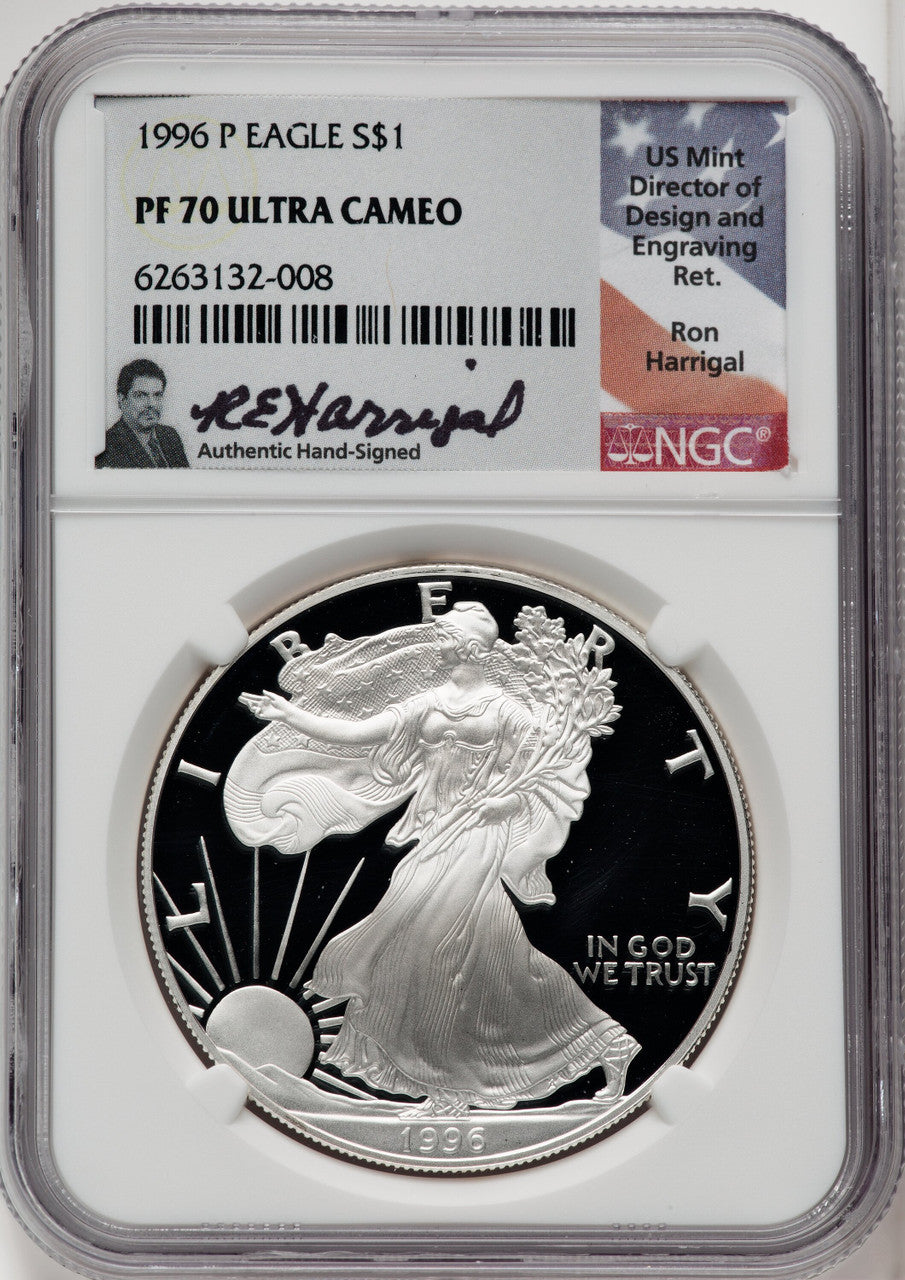 1996-P S$1 Silver Eagle NGC PF70