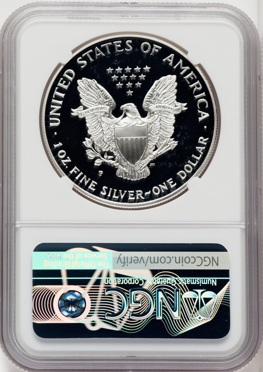 1998-P S$1 Silver Eagle Brown Label NGC PF70