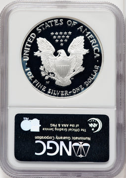 2002-W S$1 Silver Eagle Brown Label NGC PF70