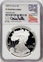 2005-W S$1 Silver Eagle Mike Castle NGC PF70