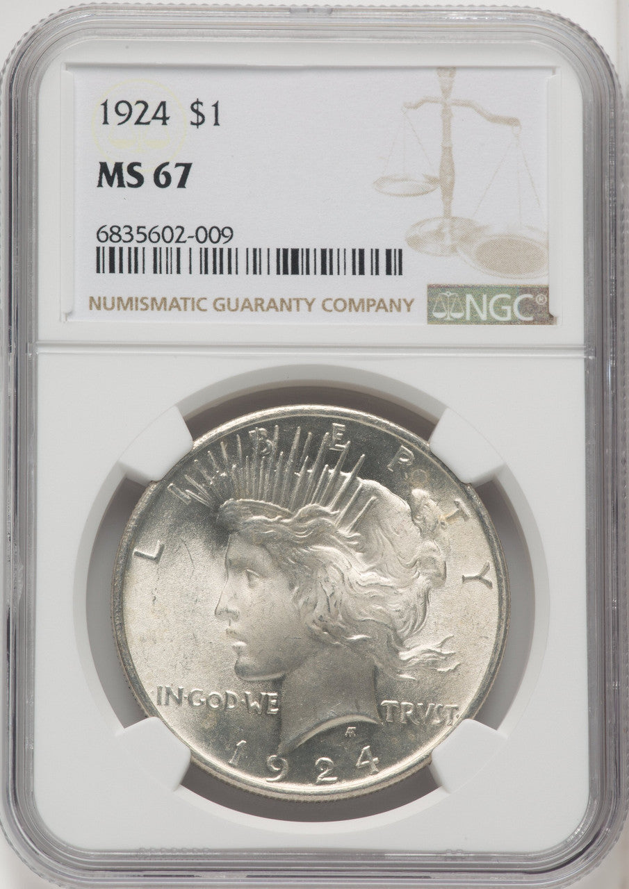 1924 $1 Peace Dollar NGC MS67 (766594011)