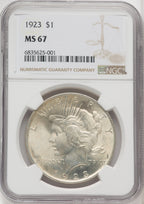 1923 $1 Peace Dollar NGC MS67 (766948003)