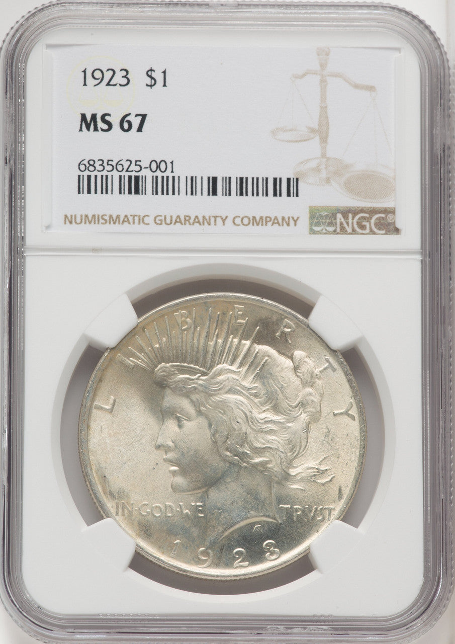 1923 $1 Peace Dollar NGC MS67 (766948003)