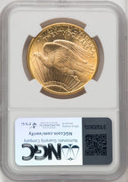 1908-D $20 MOTTO Saint-Gaudens Double Eagle NGC MS66