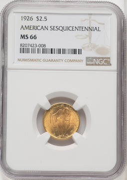 1926 $2.50 SESQUI Commemorative Gold NGC MS66 (767549037)