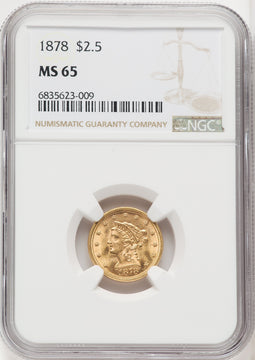 1878 $2.50 Liberty Quarter Eagle NGC MS65 (765805021)