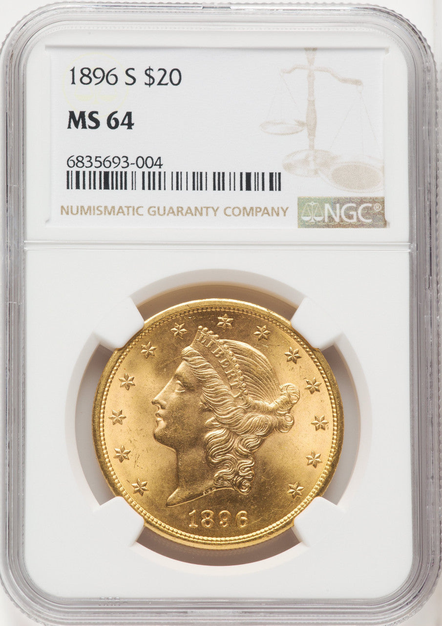 1896-S $20 Liberty Double Eagle NGC MS64