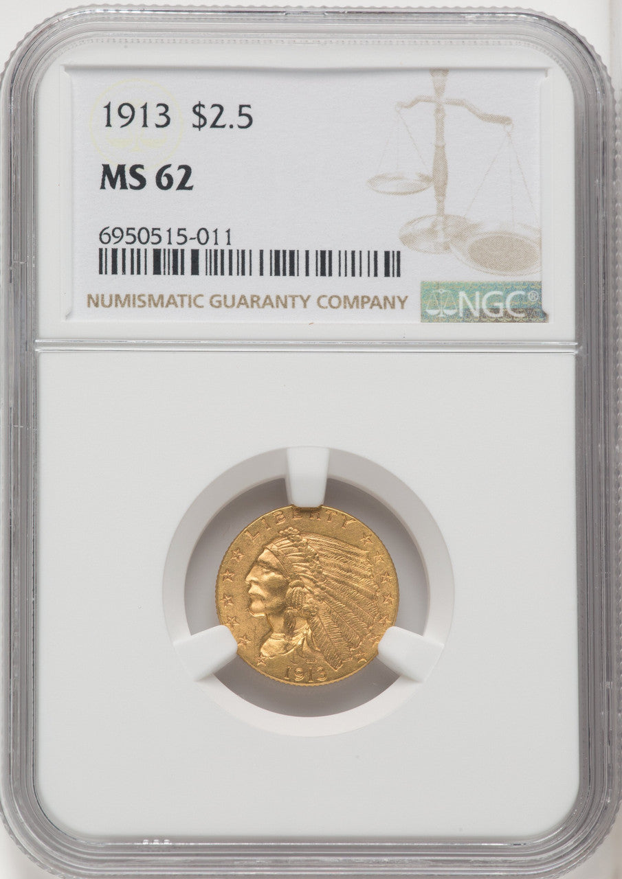 1913 $2.50 Indian Quarter Eagle NGC MS62 (767964005)