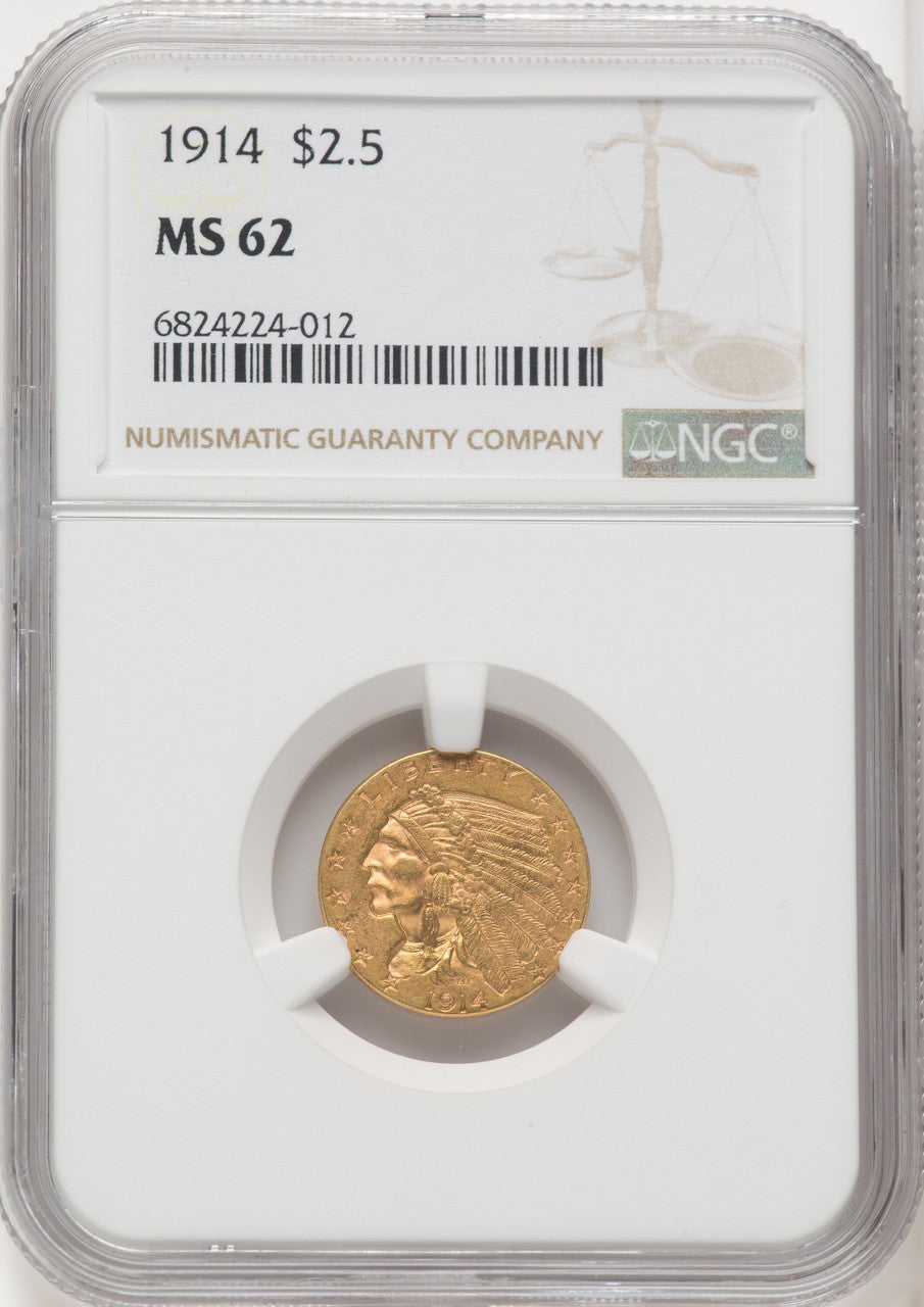 1914 $2.50 Indian Quarter Eagle NGC MS62 (767964007)