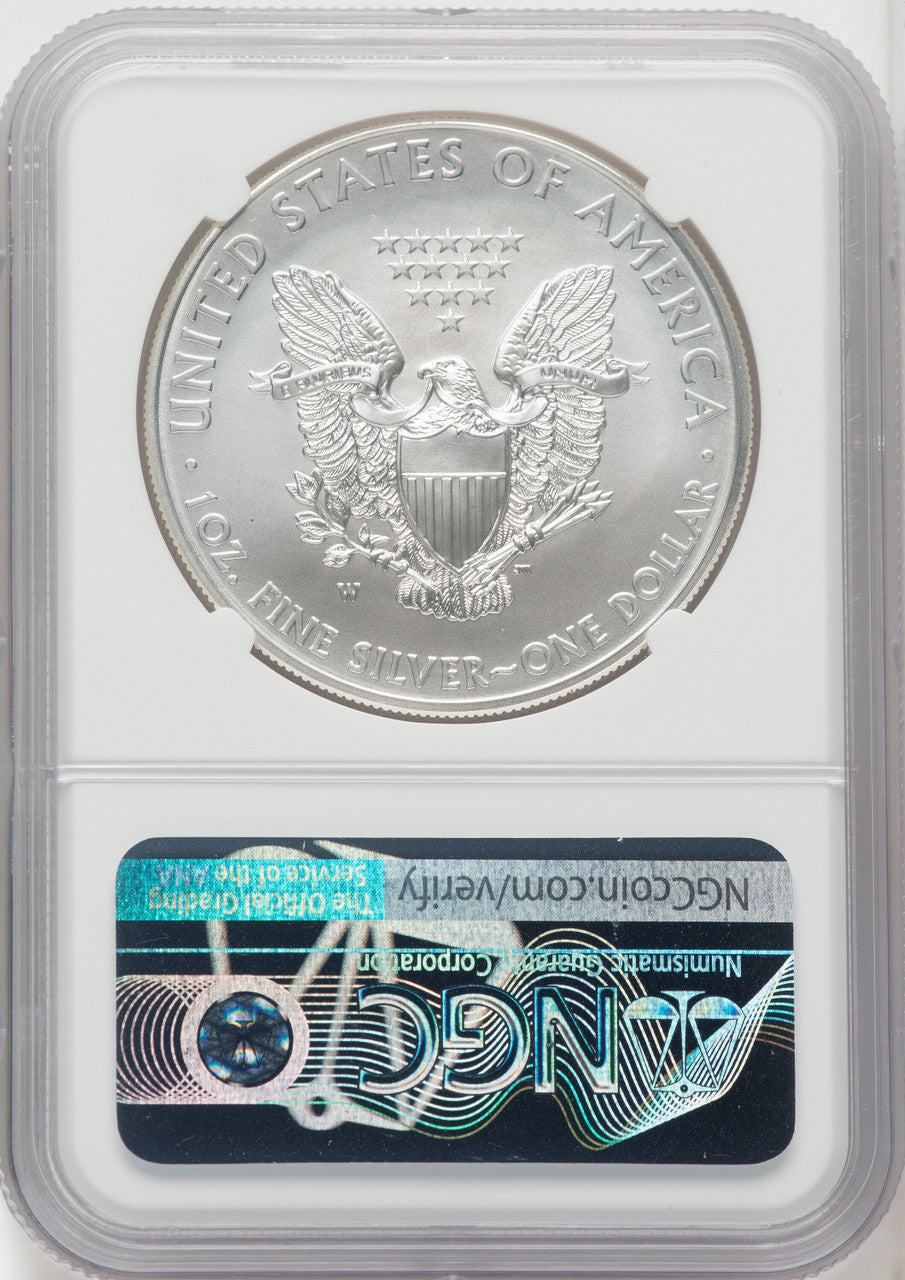 2012-W S$1 Silver Eagle Burnished Mike Castle NGC MS70 (744603021)