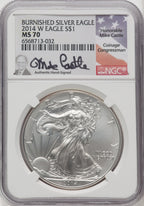 2014-W S$1 Silver Eagle Burnished Mike Castle NGC MS70