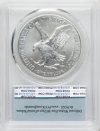 2023-W S$1 Silver Eagle Burnished First Strike FS Flag PCGS SP70