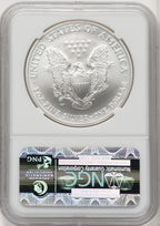 2007-W S$1 Silver Eagle Burnished Brown Label NGC MS70