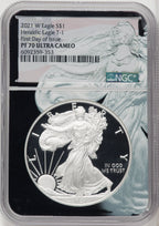 2021-W Silver Eagle T1 First Day of Issue NGC PF70