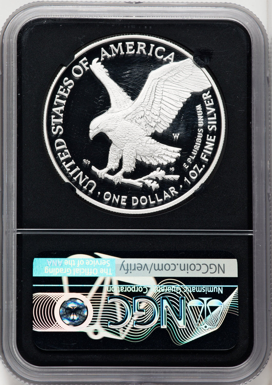 2021-W S$1 Silver Eagle Type Two FDI PRDC NGC PF70
