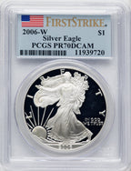 2006-W S$1 Silver Eagle First Strike FS Flag PCGS PR70