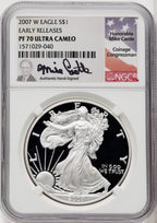 2007-W Silver Eagle First Strike Mike Castle NGC PF70