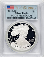 2010-W S$1 Silver Eagle First Strike FS Flag PCGS PR70