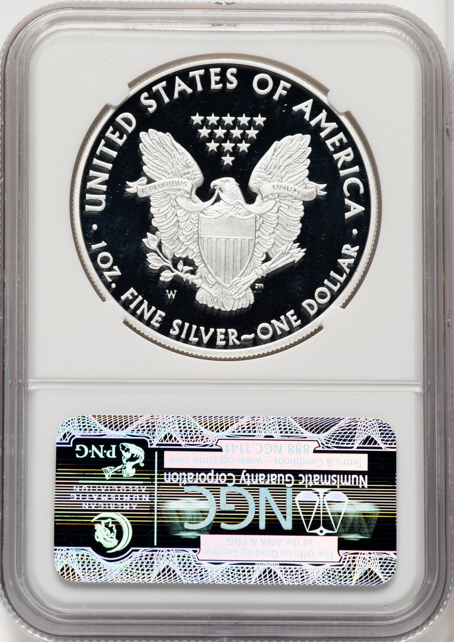 2011-W S$1 Silver Eagle First Strike ER Blue NGC PF70