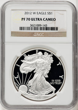2012-W S$1 Silver Eagle Brown Label NGC PF70