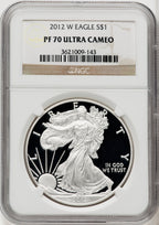 2012-W S$1 Silver Eagle Brown Label NGC PF70