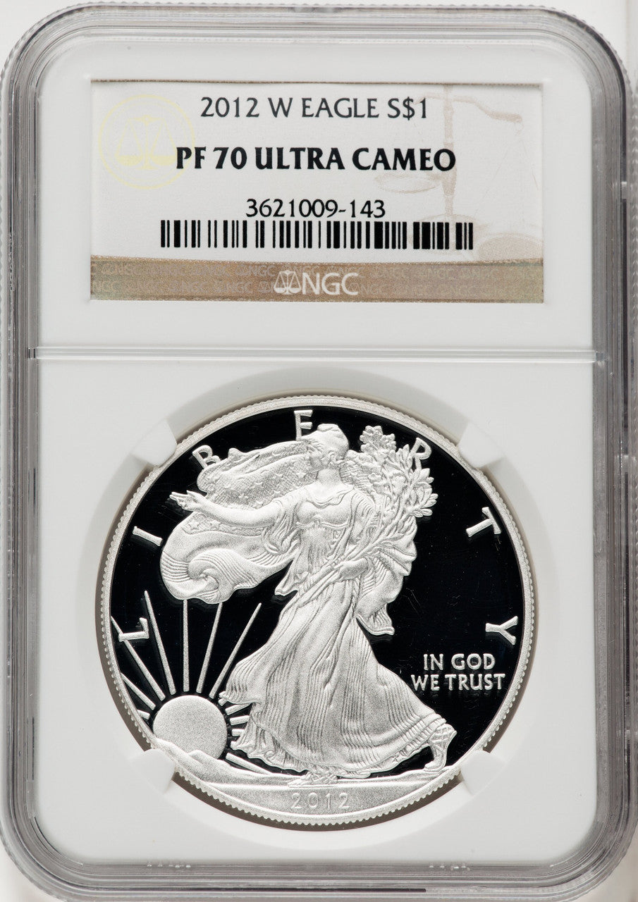 2012-W S$1 Silver Eagle Brown Label NGC PF70