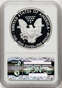 2012-W S$1 Silver Eagle First Strike ER Blue NGC PF70