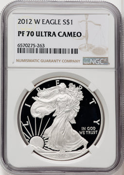 2012-W S$1 Silver Eagle Brown Label NGC PF70 (761293032)