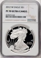 2012-W S$1 Silver Eagle Brown Label NGC PF70 (761293032)