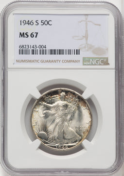 1946-S 50C Walking Liberty Half Dollar NGC MS67 (763513002)