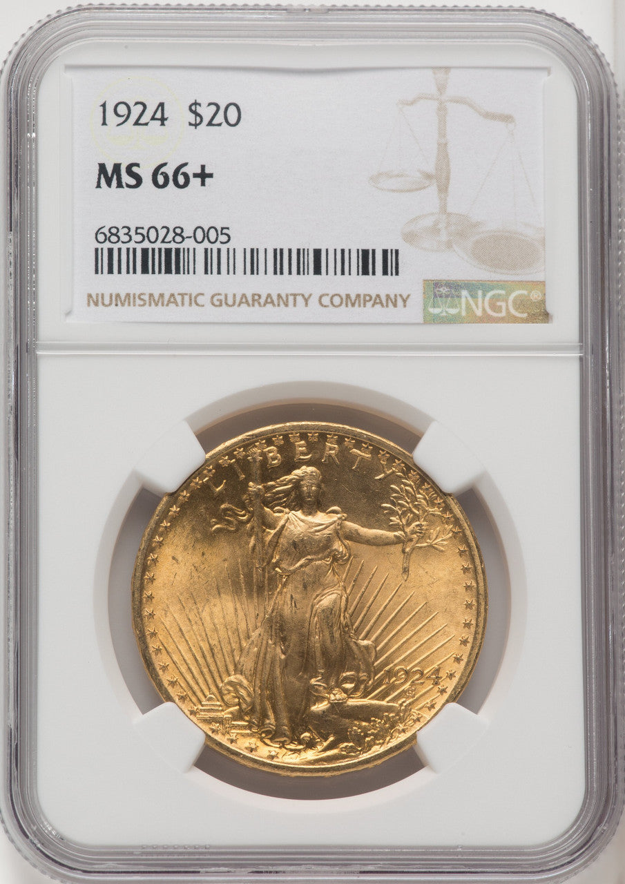 1924 $20 Saint Saint-Gaudens Double Eagle NGC MS66+ (765813038)