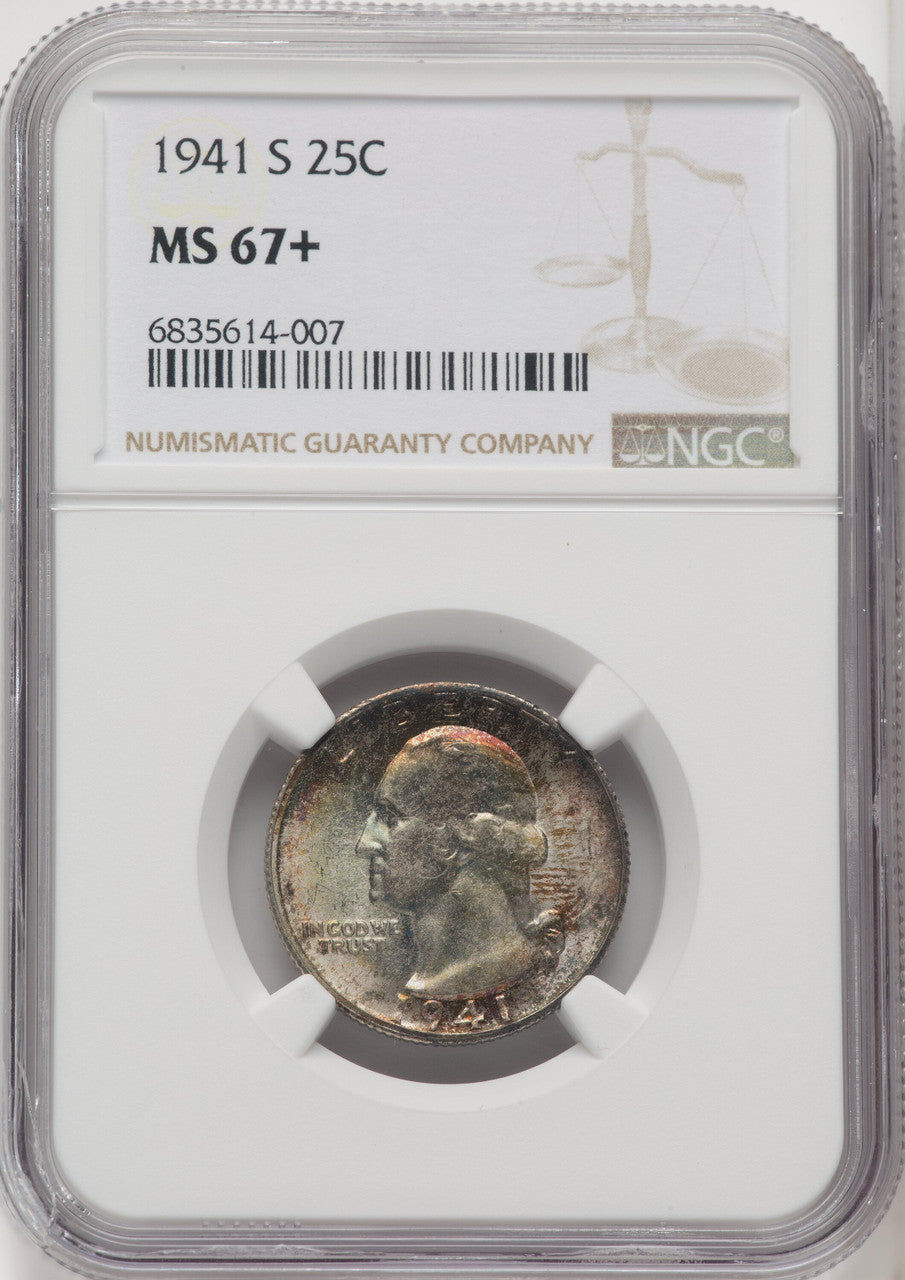 1941-S 25C Washington Quarter NGC MS67+
