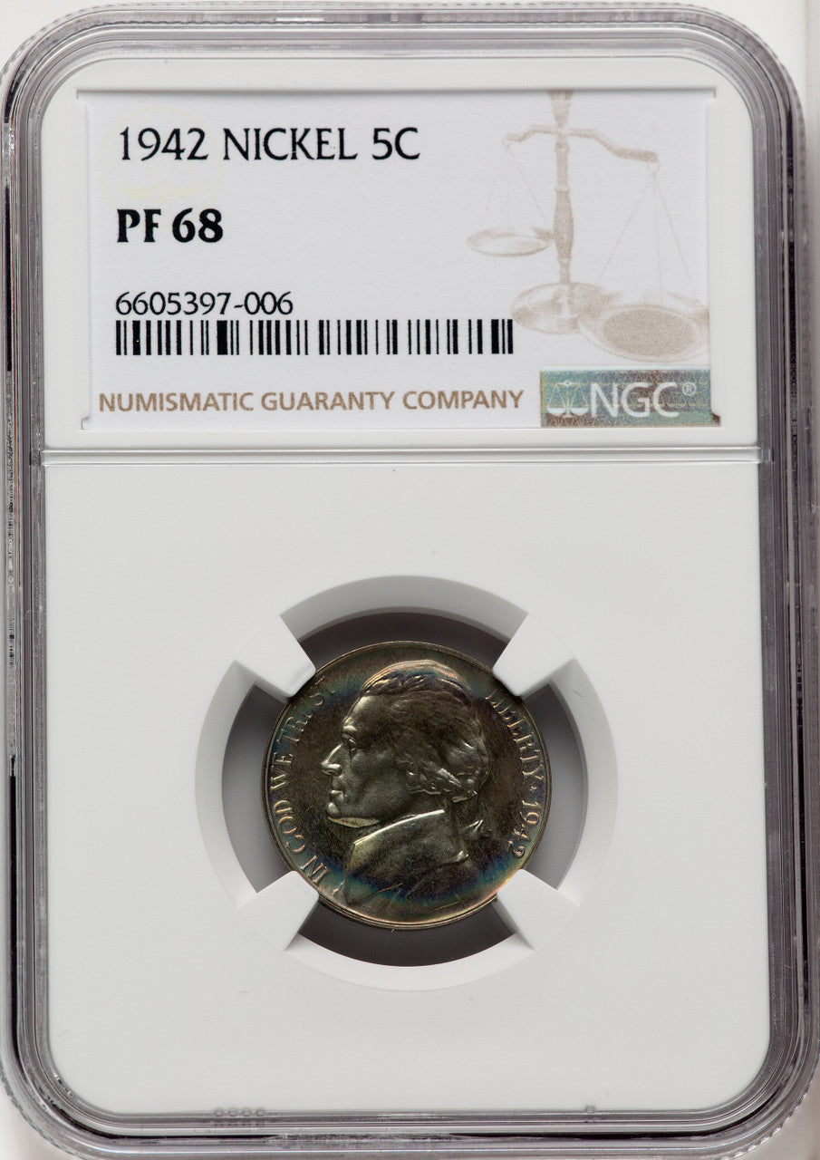 1942 5C TYPE 1 Proof Jefferson Nickel NGC PR68 (518894069)