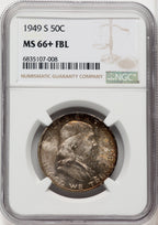 1949-S 50C FL Franklin Half Dollar NGC MS66+