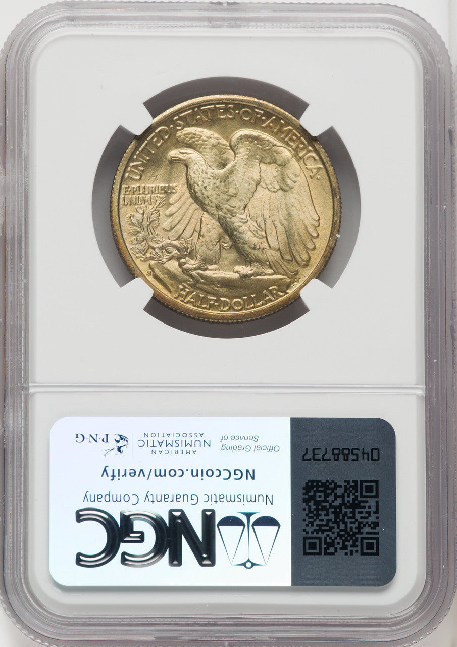 1937-S 50C Walking Liberty Half Dollar NGC MS66+