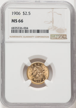 1906 $2.50 Liberty Quarter Eagle NGC MS66 (766888001)