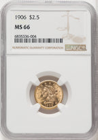 1906 $2.50 Liberty Quarter Eagle NGC MS66 (766888001)