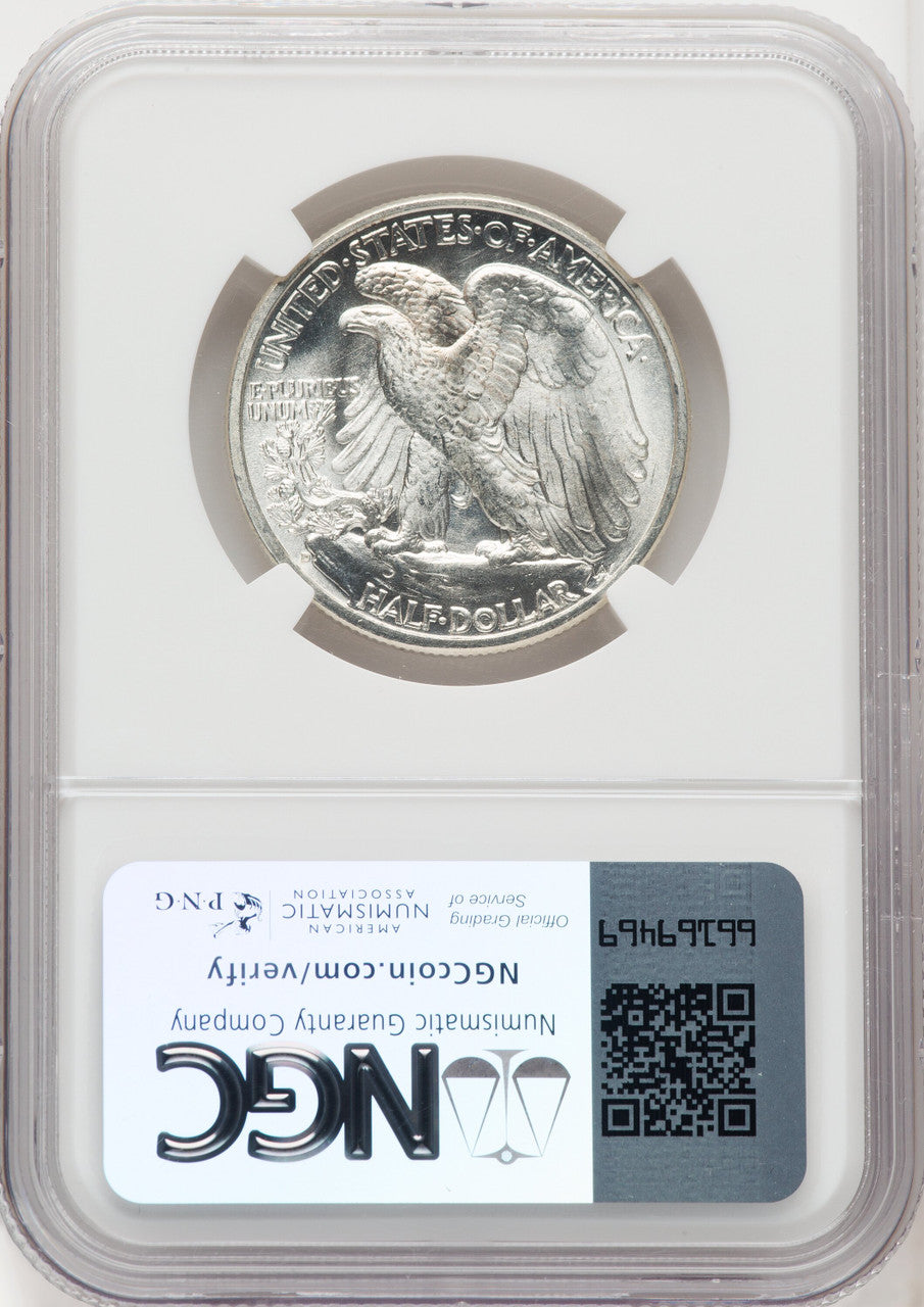 1938-D 50C Walking Liberty Half Dollar NGC MS66+ (766863002)