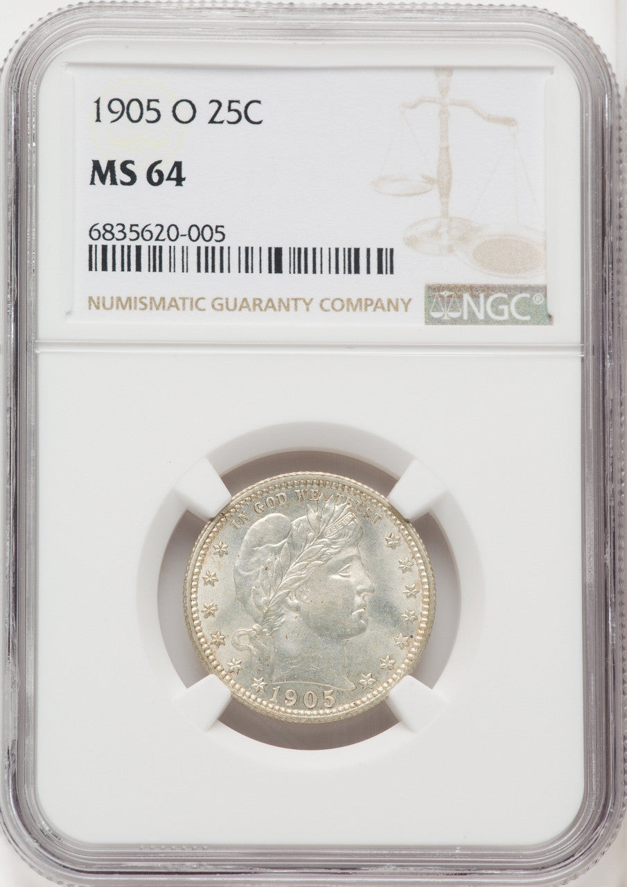 1905-O 25C Barber Quarter NGC MS64