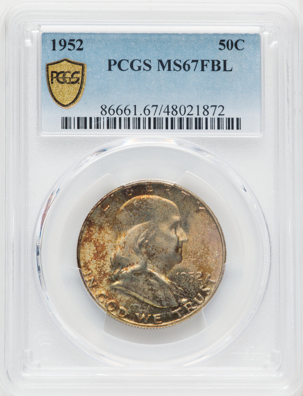 1952 50C FL Franklin Half Dollar PCGS MS67 (763449001)