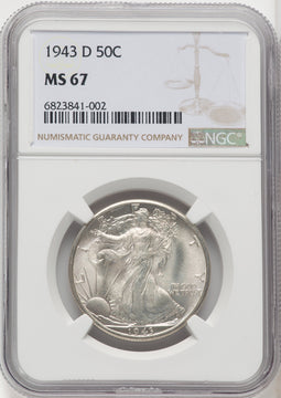 1943-D 50C Walking Liberty Half Dollar NGC MS67 (767895003)