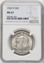 1943-D 50C Walking Liberty Half Dollar NGC MS67 (767895003)