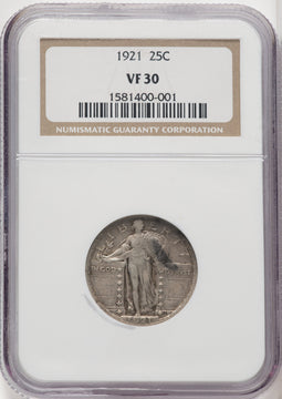 1921 25C Standing Liberty Quarter NGC VF30