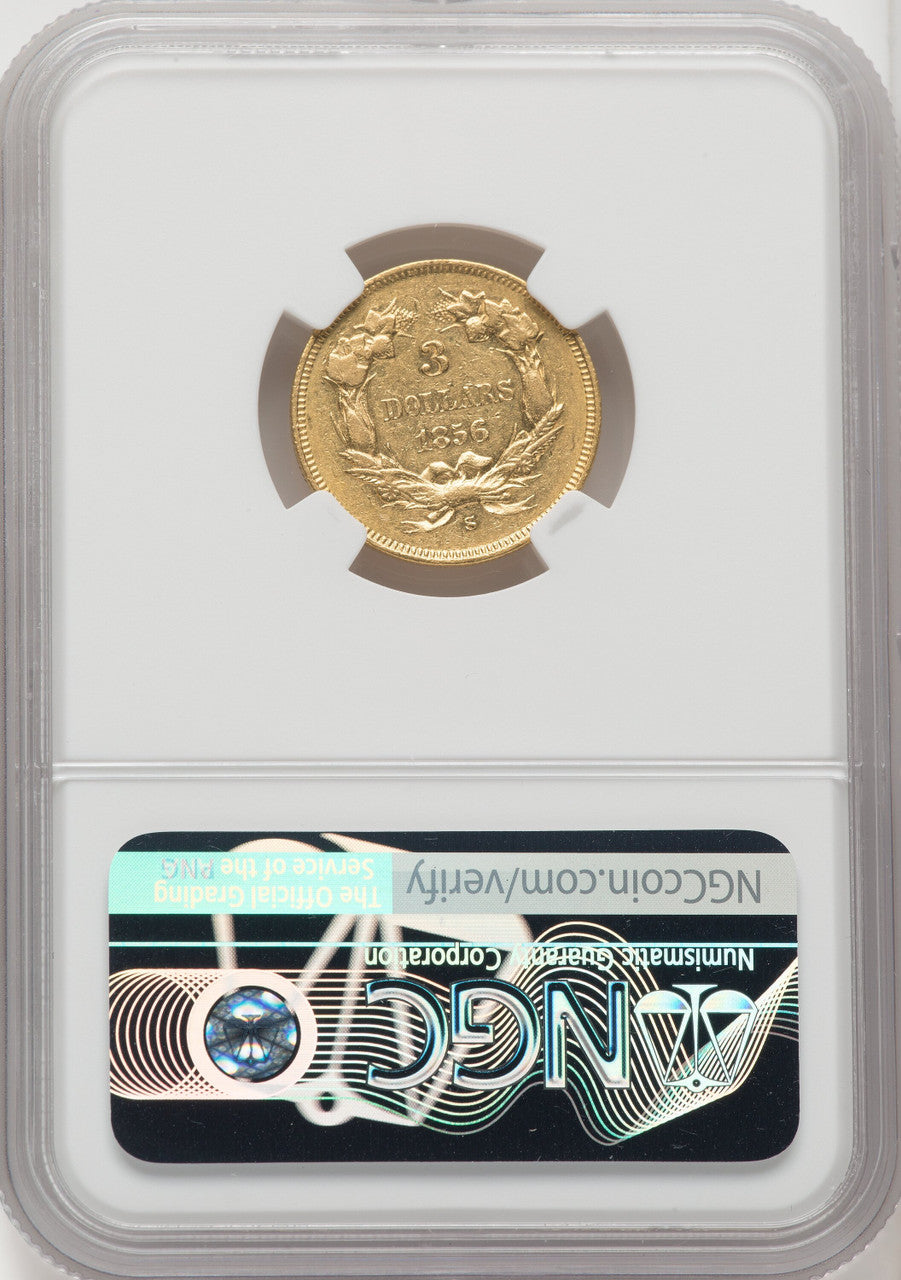 1856-S $3 Three Dollar Gold Pieces NGC XF45
