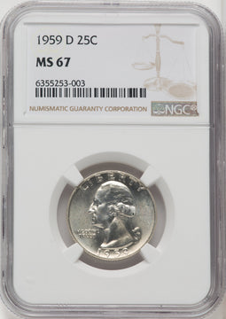 1959-D 25C Washington Quarter NGC MS67 (506203001)